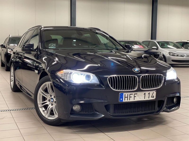 Svart BMW 525D Touring stulen i Vellinge söder om Malmö