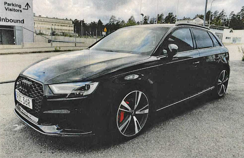 Svart Audi RS3 Sportback Quattro stulen i Solna