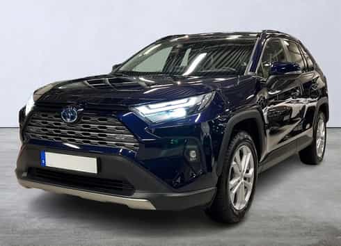 Mörkblå Toyota RAV4 Hybrid AWD-i 2,5 Executive stulen i Ensta, Täby norr om Stockholm