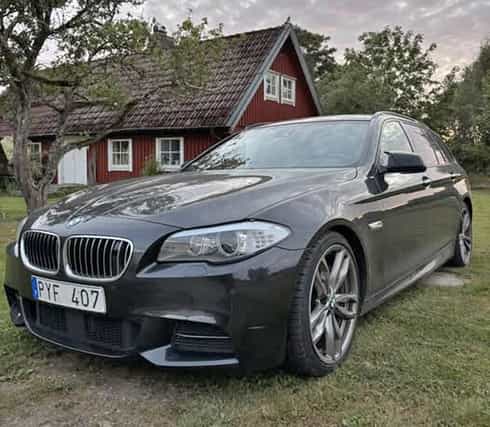 Svart BMW M550D Xdrive Touring stulen i Långås mellan Falkenberg och Varberg