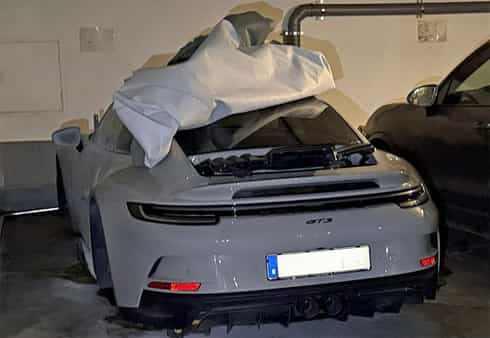 Porsche 911/992 GT3 slaktad på Kungsholmen i Stockholm